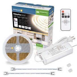 Armacost Lighting RibbonFlex Home Continuous (COB) LED Tape Light Kit with Remote - 16ft. (5M),Continuous (Cob) 3000k White