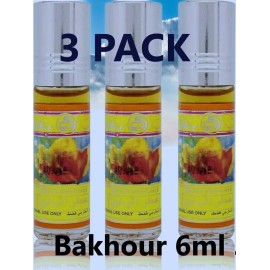 Al Rehab Bakhour- 6 ml (.2oz) Roll-on Perfume Oil by Al-Rehab (3 PACK)Unisex