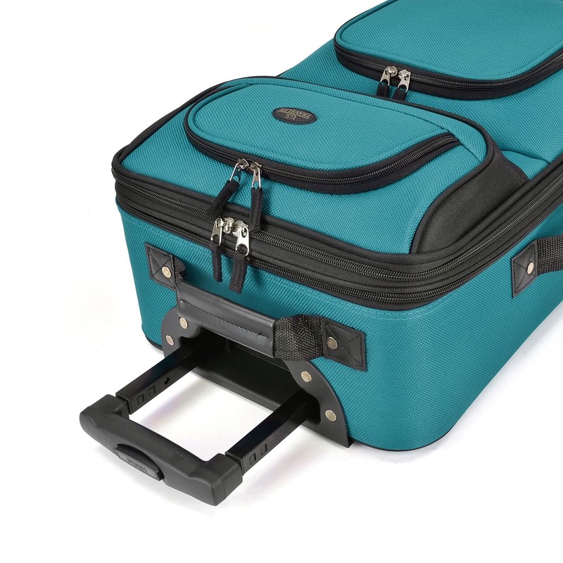 U.S. Traveler Rio Lightweight Carry-On Suitcase 20" Softside, Teal, Set
