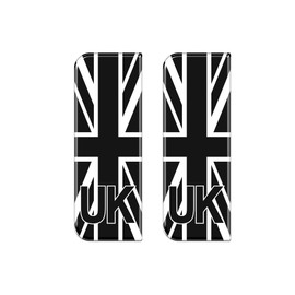 Gelz Domed Black & White Union Jack UK Vehicle Number Plate Stickers