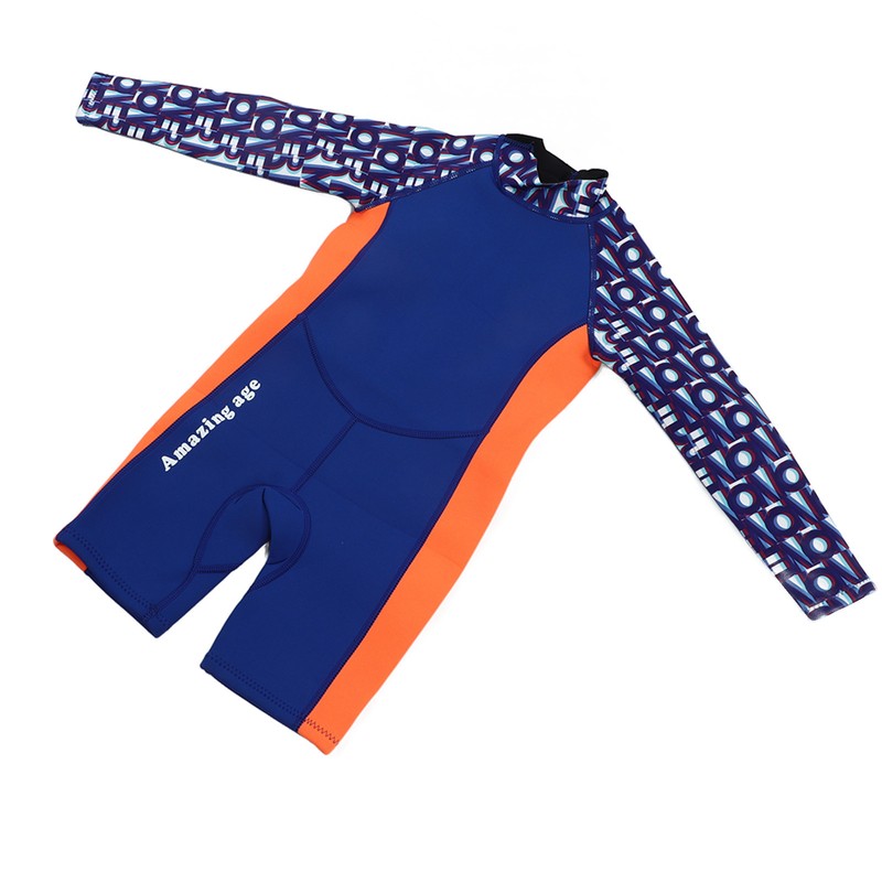Children Diving Suit 2.5mm Neoprene Rubber Nylon Long Sleeve Blue