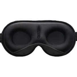 Antifaz para Dormir Ergonómico Negro Espuma Memoria Ajustable Bloquea Luz                                                                             