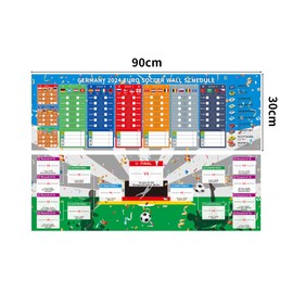 EM Game Plan Poster for Decoration 2024-2 Pieces 21 x 63 cm 2024 European Championship Football Planner European Championship Wall Board with All Teams Groups Knockout Final, Gifts for Boys and Men