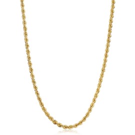 Kooljewelry Unisex Adult Rope Chain - 14k Gold Filled Necklace, Elegant Minimalist Jewelry