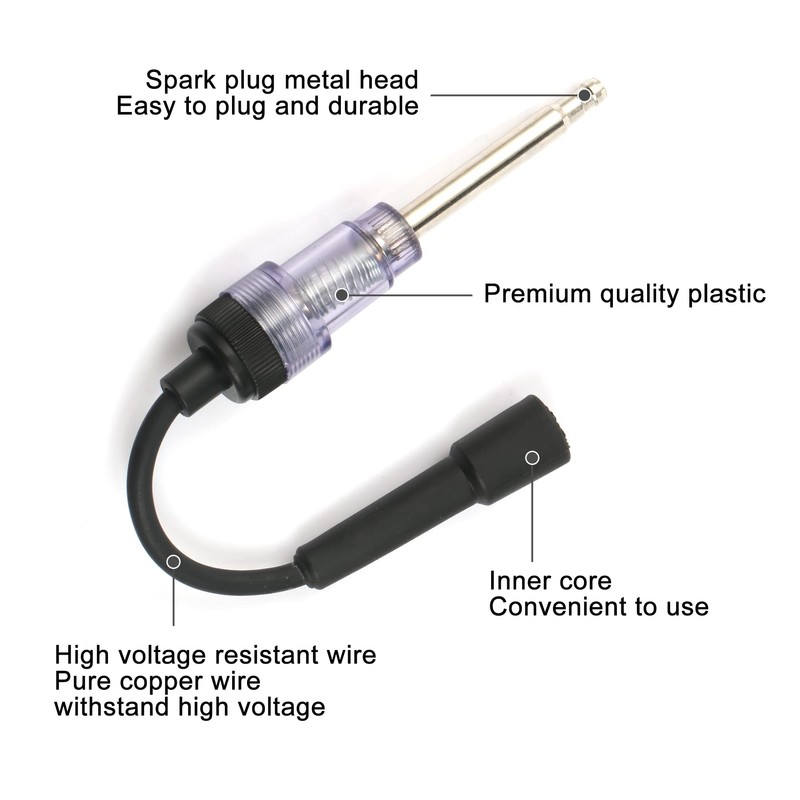 SINGARO Inline Spark Plug Tester, Plug-in Engine Ignition Tester, Car