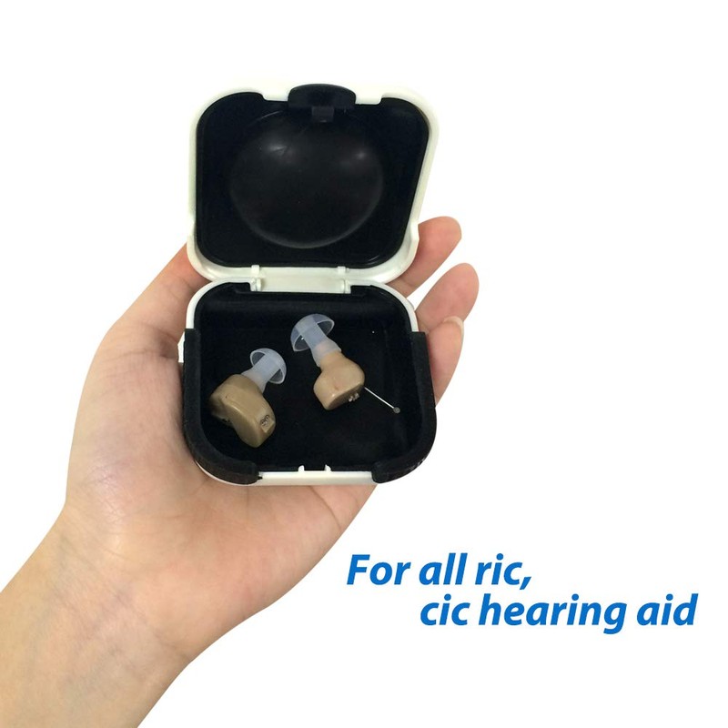 Phirunty Hearing Aid Case Hard Small Splashproof 2.16"*2.04"*0.39" Cushioned Interior