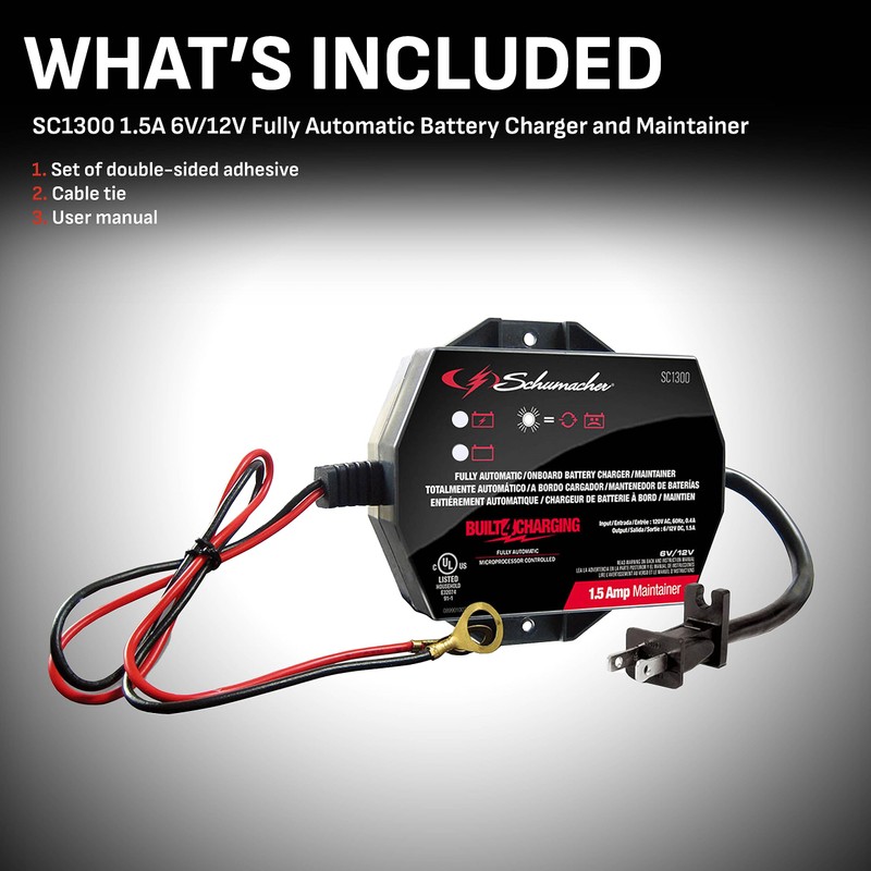 Schumacher SC1300 Fully Automatic On-board Maintainer, 1 Pack