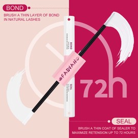 FADVAN Lash Glue, Lash Bond and Seal, Cluster Lash Glue for Individual Cluster Lashes DIY Lash Extension Clear Bond and Seal Lash Glue Super Hold 72 Hours Latex Free for Sensitive Eyes (Clear-10ml)