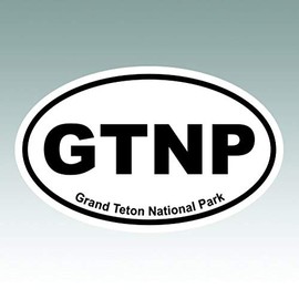 RDW Grand Teton National Park Oval Sticker - Die Cut - Decal - Euro GTNP - Size: 1.25" x 0.75"