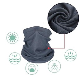 TopTie Breathable Stretch Mesh Cooling Polyester Neck Gaiter - Face Mask for Running, Cycling, Hiking, and Outdoor Sports-Grey