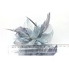 Pretty Cool - Grey Flower & Feather Comb Fascinator
