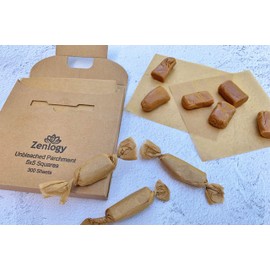 Zenlogy 5x5 (300 Sheets) Unbleached Parchment Paper Squares - Perfect for Storing, Freezing, Separating, Baking, Diamond Painting - Comes in Easy Pullout Storage Box