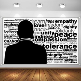 Aperturee Martin Luther King Jr. Day Banner 70.8"x43.3" I Have A Dream Backdrop MLK Day Decor Quotes Posters African American Peace Love Decorations and Supplies for Home Party