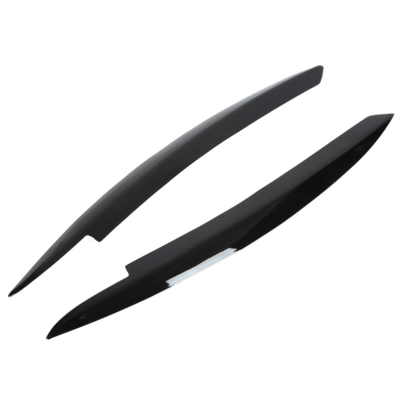 Pair Car Headlight Eyebrows Left Right Glossy Black Modification Replacement