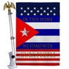 USA Decoration Stand with Cuba House Flag Eagle Set Support