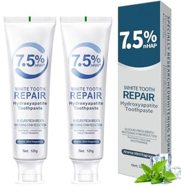 Hydroxyapatite Toothpaste 7.5, Fluoride-Free Toothpaste for Enamel Protection and Tooth Strengthening(2pcs)