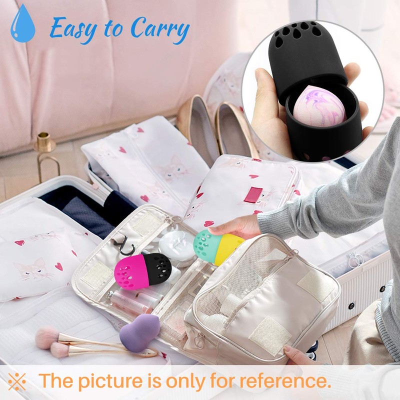 Kalevel Beauty Sponge Holder Case Makeup Sponge Travel Container Washable