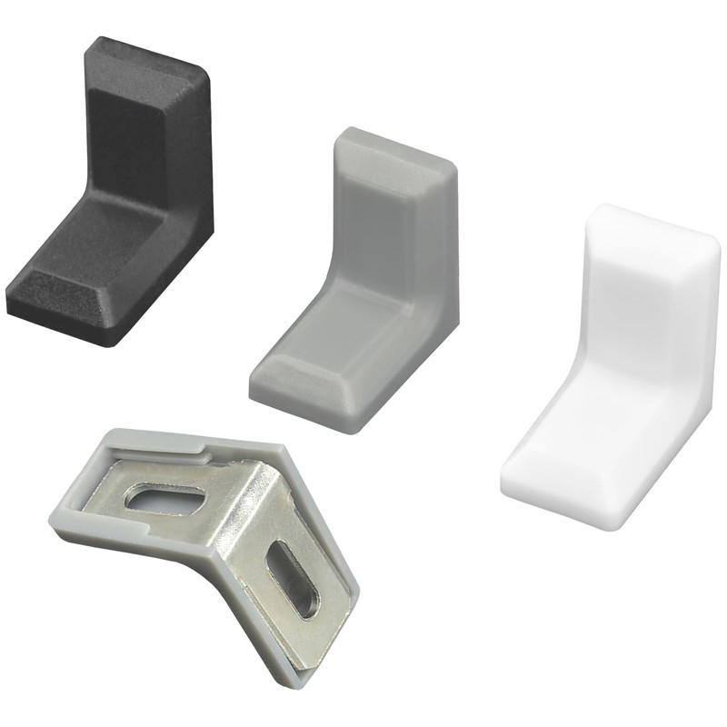 40 PCS L Shape Right Angle Corner Brackets,Shelf Bracket,Plastic Ourside