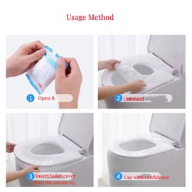 Disposable Non-woven Toilet Pad Water Proof Toilet Cover Portable Travel Hotel Toilet Seat Cover 10 Pieces (white)