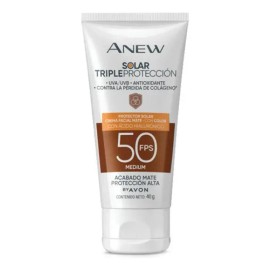 Anew Protector Solar Crema Facial Mate Con Color Fps 50                                                                                               