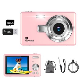 Digitalkamera, Autofokus UHD 4K, 50 MP, für Fotografie, mit 32 GB SD-Karte, 16-facher Zoom, Anti-Shake-Funktion, kompakte Digitalkamera für Kinder, Jugendliche, Erwachsene, Anfänger