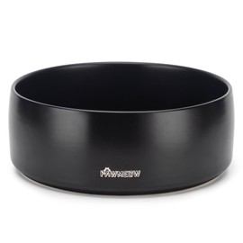PawMeow Ceramic Dog Bowls,5.5 Inch Large Ceramic Dog Bowl,Spill Proof, Heavy Modern Pet Feeding Bowl for Medium-Sized Dogs and Large Breed(16 oz) Black