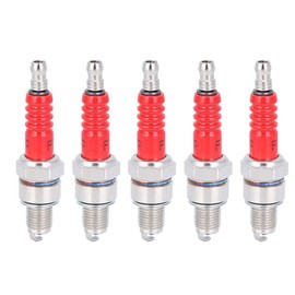 Gy6 Spark Plug A7Rtc - Spark Plug 5 Pieces Metal Racing Spark Plug with 3 Electrodes Spark Plug Mainly Replacement for Scooter C7Ha C7Hsa C5Ha C5Hsa U22Fs-U U16Fs-U U16Fs-Ub-Ub U16Fsr, Default
