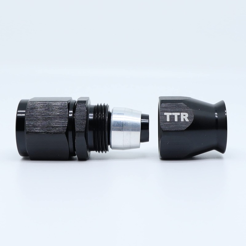 TT Racing -6 AN6 PTFE Black Swivel Fittings & Stainless