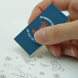 Give Me All of Your Marbles Hippo Funny Humor Eraser Set of 2