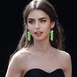 Natural Green Dongling Jade Stone Beads Tassels Earrings,Silver Genuine Real Multi-Stone Gemstone Crystal Statement Boho Bohemian Drop Dangle Earrings,Beading Jewelry for Women (A04_Dongling Jade)