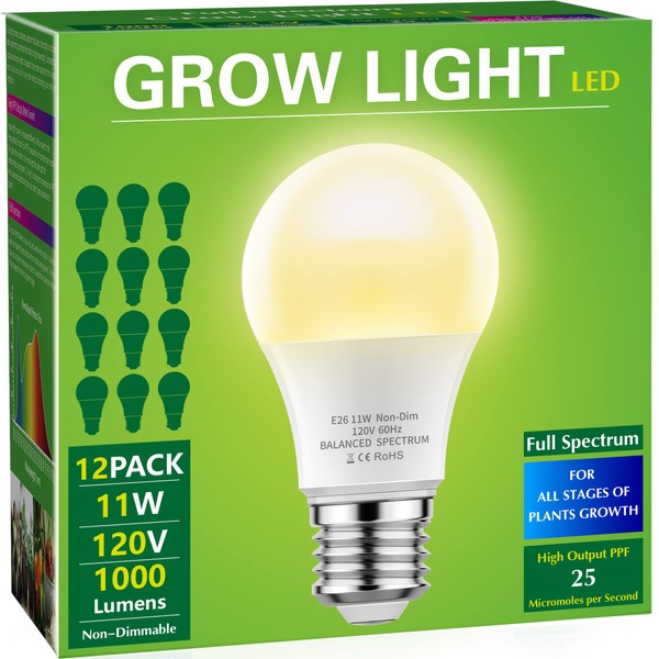 Briignite Briignite Grow Light Bulbs, LED Grow Light Bulb A19
