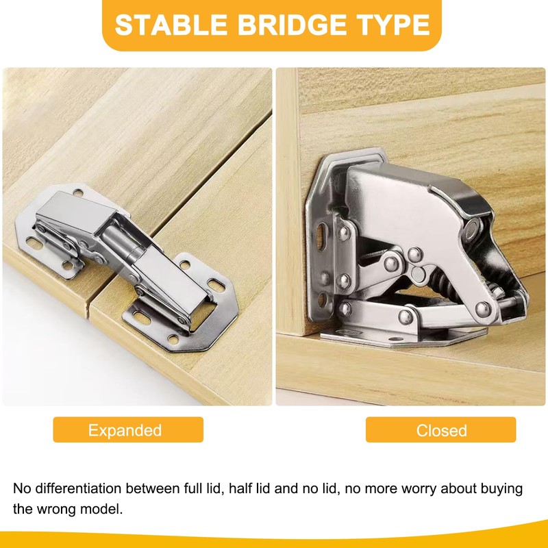 Cabinet Hinges with Screws, 14PCS Concealed Cupboard Door Hinges, 90