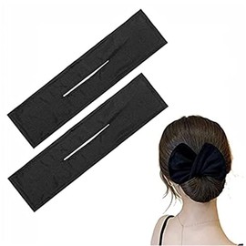 2Pcs Black Cloth Magic Clip French Twist Bun Shaper- for Women's Hair - Easy DIY Donut Bun Maker- Reusable Bun Maker for Hairstyle Bun Shaper with Cloth Hair Accessories