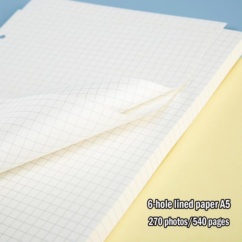 6 Pack A5 Refill Paper 6 Holes Paper Squared 270