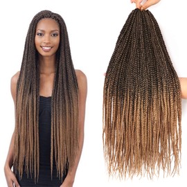7 Packs Box Braids Crochet Braids Hair Extensions Kanekalon Synthetic Hair Crochet Hair Braids Hair Synthetic Hair for Braiding Crochet Hair Braiding Hair (66 cm)