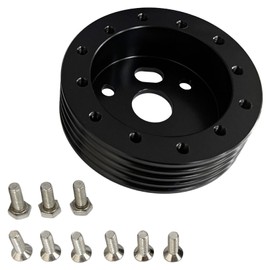 Motipudy 6 & 3 Hole Steering Wheel Adapter Replacement for 1" Steering Wheel Hub Adapter Conversion Spacer（Black）
