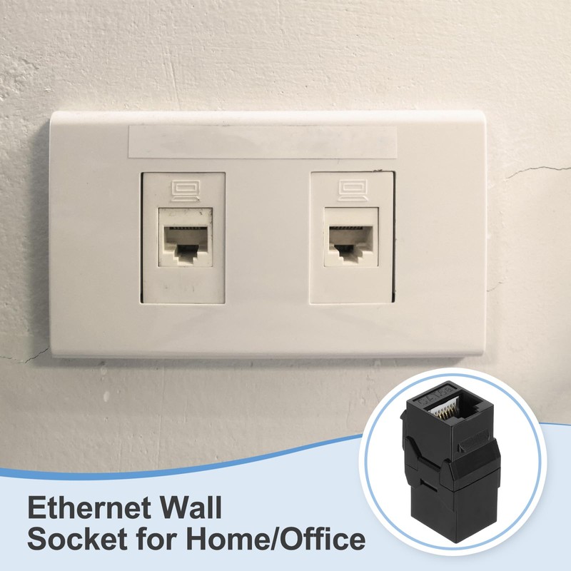 sourcing map 10 Pack Cat 6A Ethernet Coupler, RJ45 Cat6A