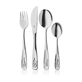 WMF animals Children's cutlery set set 4-piece, children's cutlery stainless steel, cutlery children from 3 years, cromargan polished, universal packaging