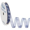 Ribbli Snowflake Navy Sheer Organza Ribbon,3/8 Inches x Continuous 25