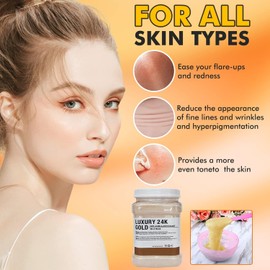 POZTL 24K Gold Jelly Mask Powder - 23 Fl Oz | DIY SPA Peel-Off Hydro Face Mask for Anti-Aging, Fine Lines, & Uneven Skin Tone