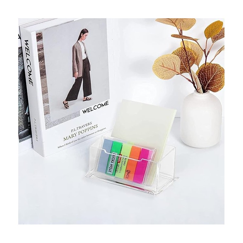 BRITECO 2 PCS Clear Acrylic Business Card Holder Stand –