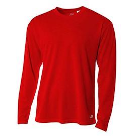 A4 Men’s Cooling Performance Color Block Short Sleeve Crew, Scarlet/Red, 3X-Large