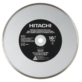 Hitachi 728767 10-Inch Wet and Dry Cut Continuous Rim Diamond Saw Blade for Tile and Stone