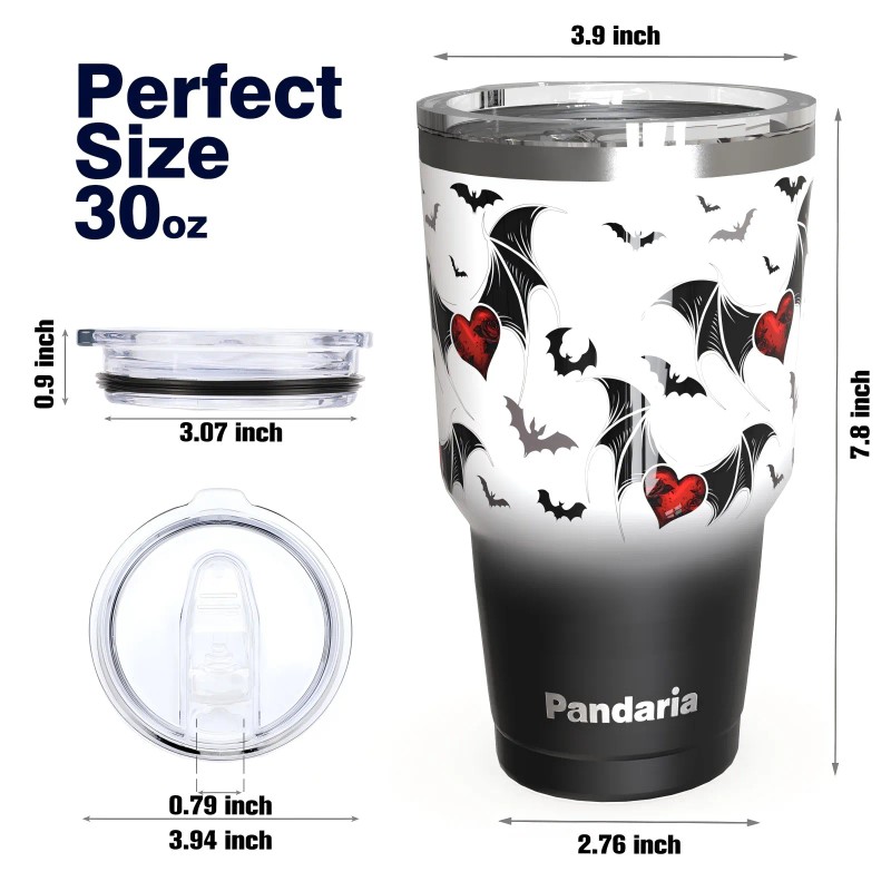 FBA Warehouse 30oz Stainsteel Steel Insulated Tumbler Bat With 2