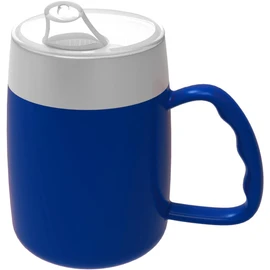 Dr. Bone's Therapeutics Cup 4.7 oz drinking cup single handle Mug with Internal Cone with Spouted Lid with Small Opening, Spill-Proof, Drinking aid, Thermo Mug, Feeding Cup Drinking Aid (Blue)