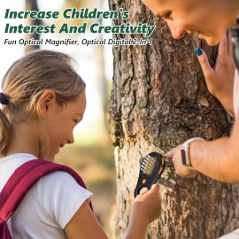 OUTACT 8-LED Pocket Microscope – 500x Zoom, 4-Level Focus Adjustment for Outdoor Use