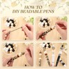 Geyee 12 Set Plastic Beadable Pens Assorted Bead Pens Crystal