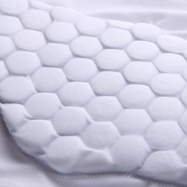 Jellybro Mens Padded Compression Shirt Womens White Protective Shirt for Rugby Hockey Football Skating Paintball Baseball(Large)