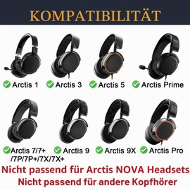 SOULWIT Replacement Ear Pads for SteelSeries Arctis 1/3/5/Arctis 7/7+/7P/7P+/7X/7X+/9/9X/Pro/Prime (Does Not Fit Arctis Nova) Headphones, Noise Isolating Foam Pads