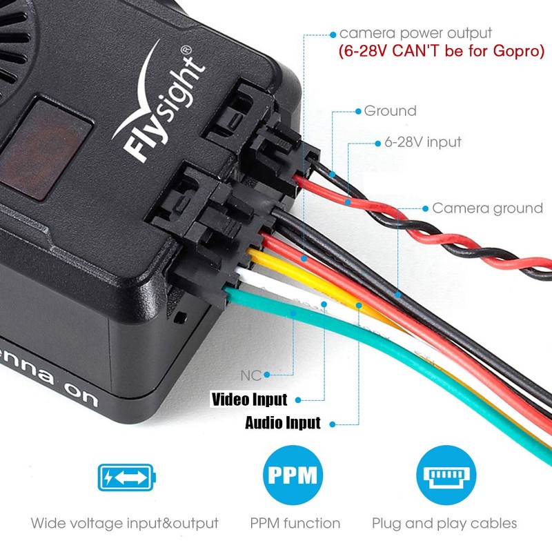 Flysight Black Mamba 5.8Ghz FPV Video Transmitter 40CH Wireless Audio